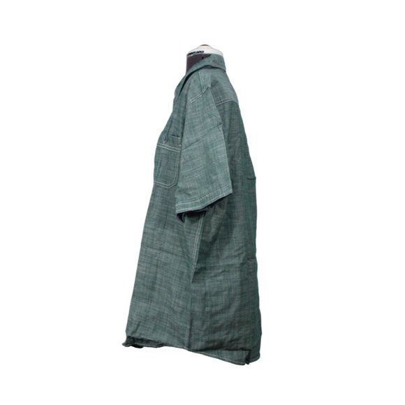 Weatherproof Vintage green short sleeve button front men's shirt L - Picture 2 of 15